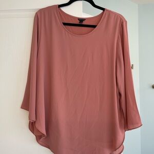 Ann Taylor Dark Dusty Coral Drapey Top